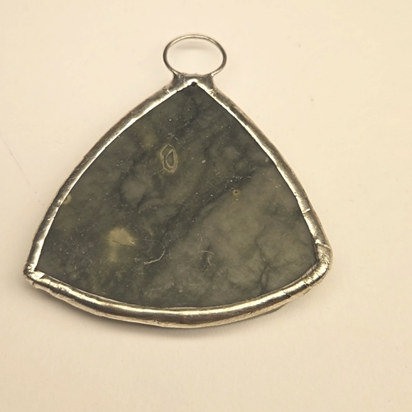 Flamingos! Natural Carved Stone Pendant - Picture 2 of 3